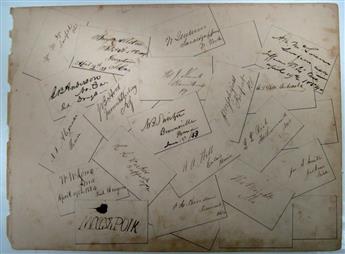 (WEST POINT.) Leaf from an autograph album Signed by 18 of the 52 West Point cadets in the class of 1853,